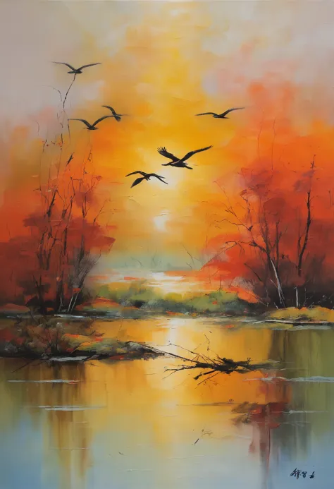 ((masterpiece)), ((best quality)), 8k, high detailed, ultra-detailed, evening light ，simple colors，chinese landscape painting st...