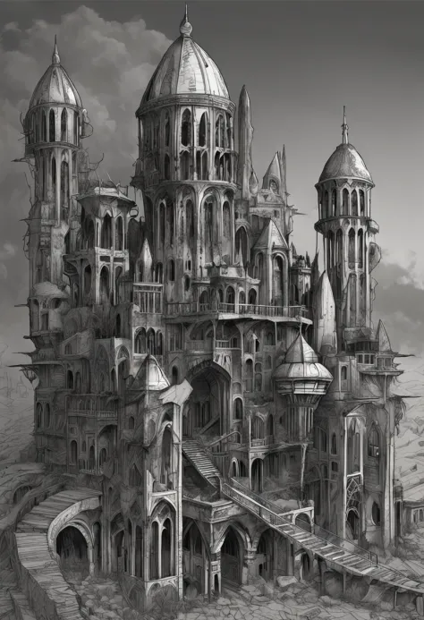 the gothic necroid city is a hauntingly beautiful and eerie testament to the civilization's deep reverence for death and the aft...