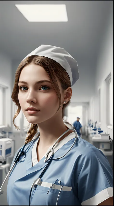 masterpiece, best quality, (beautiful nurses:1. 2), (a hospital ward in the background:1. 3), incredible detail, highly detailed...