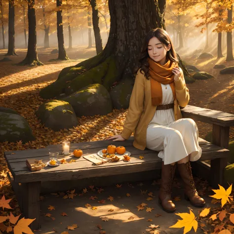 (best quality,4k,8k,highres,masterpiece:1.2),ultra-detailed,(realistic,photorealistic,photo-realistic:1.37),beautiful autumn vac...