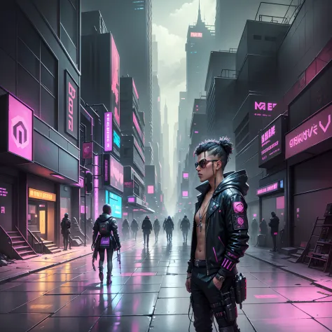 cyberpunk neon, background apocalipse, high quality --auto