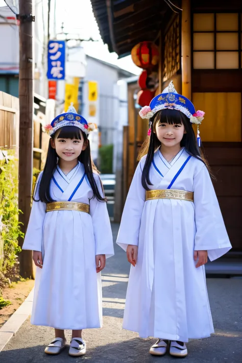 japan 5 year old girls、dressed as a priestess