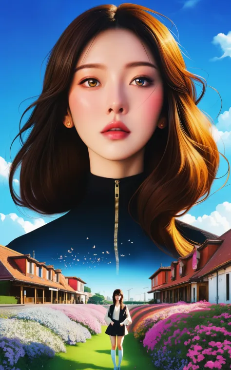 pace girl| standing alone on hill| centered| detailed gorgeous face| anime style| key visual| intricate detail| highly detailed|...