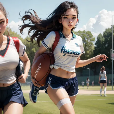 female high school student，，sports