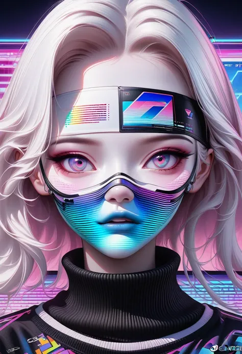 close-up of person wearing headband, the art of math inspired by yanjun cheng, douban, the art of math, vibrant fan art, lofi po...