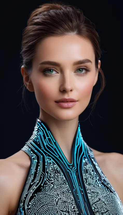 explore the captivating beauty of artificial intelligence through the eyes of a woman with magnetic charm, highlighting how mode...