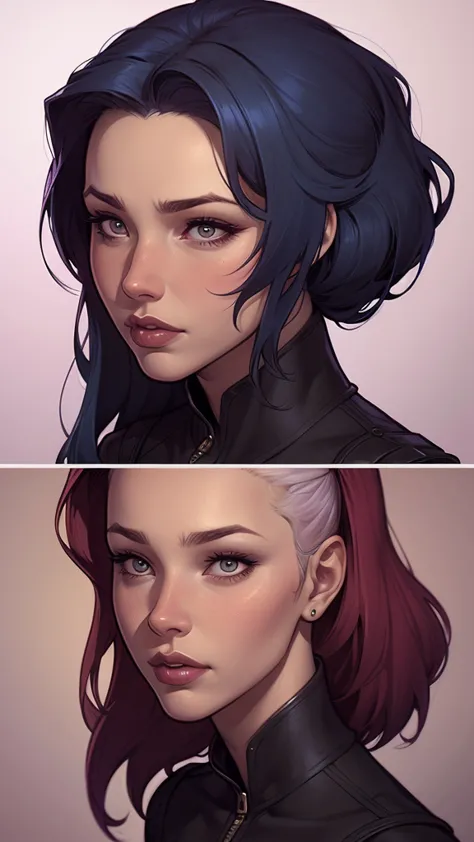 um desenho de uma mulher com uma  e cabelo preto, estilo de arte de charlie bowater, arte do personagem charlie bowater, drawn i...