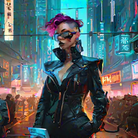 cyberpunk, cinematographic frame, distopian future, ultra realistic, 8k, vibrant, detailed, zbrush, comic book illustration, tre...