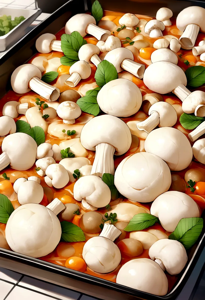 white mushrooms on table ready to be cooked