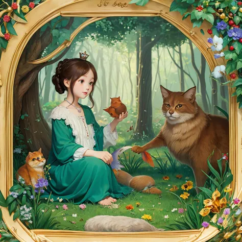 illustration for the fairy tale girl who talks to animals