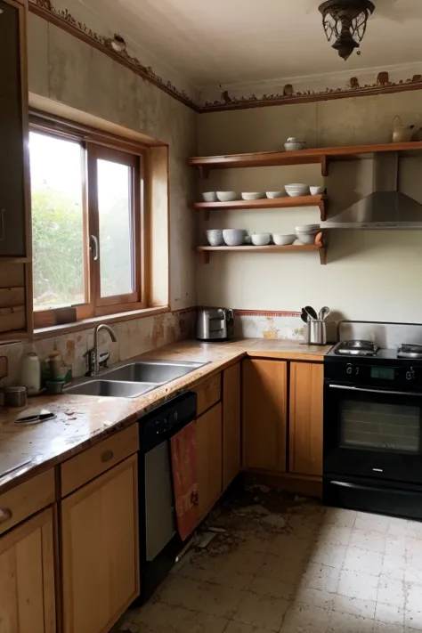 abandoned house、kitchen