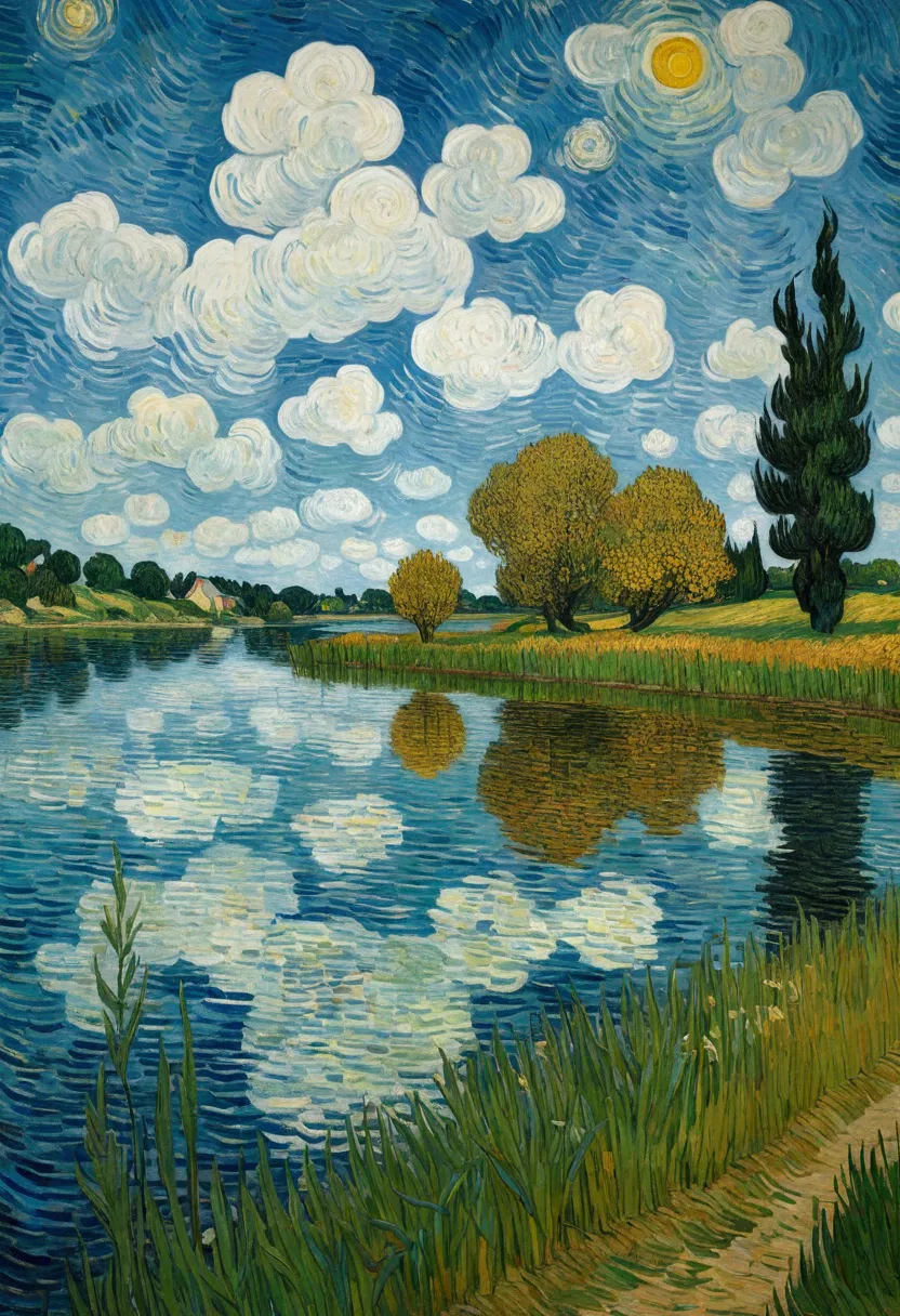 a lake, vincent wilhelm van gogh, style