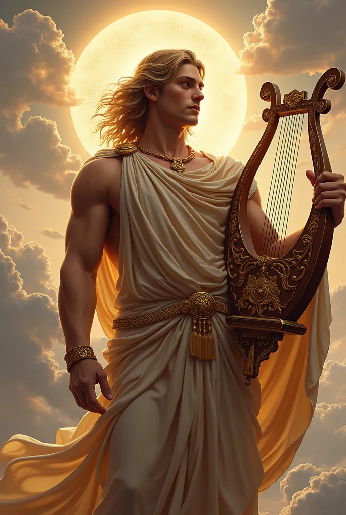 apolo, god of music with his lyre