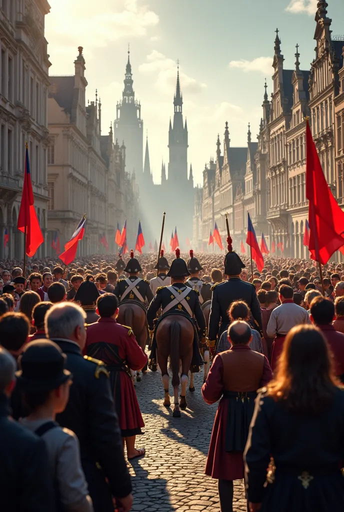 brussel's people welcoming nepolean army to their country