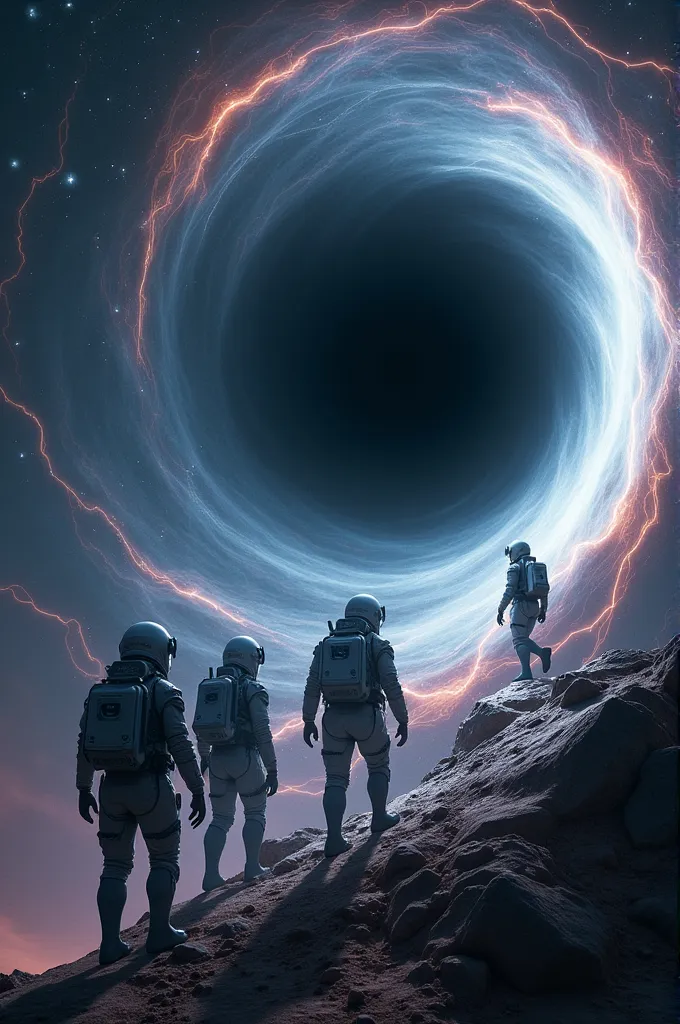 astronauts in a black hole