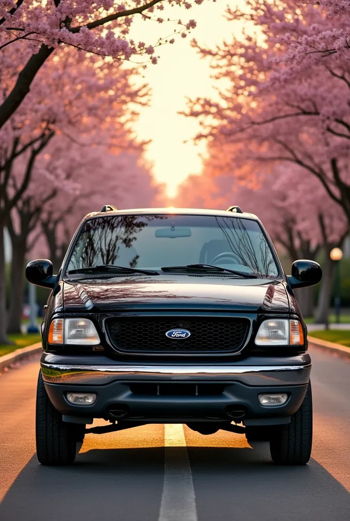 a 2001 ford expedition truck with a black hood