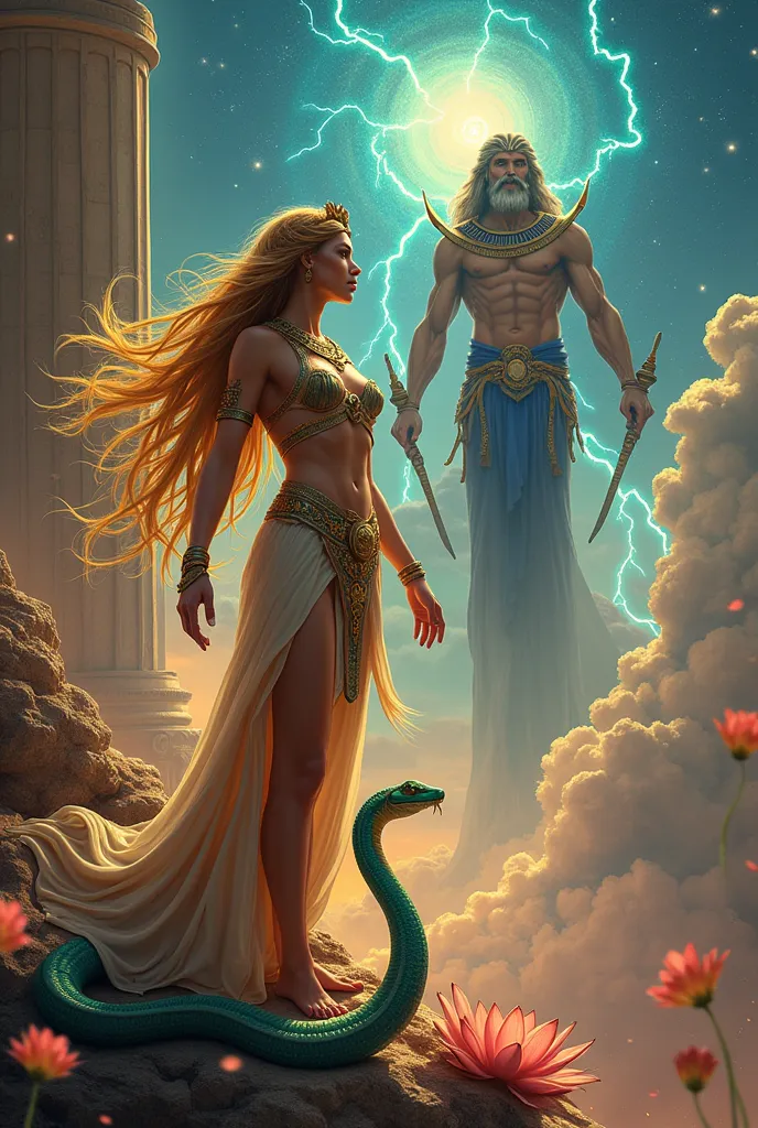 goddess hathor, cobra naya, god zeus.