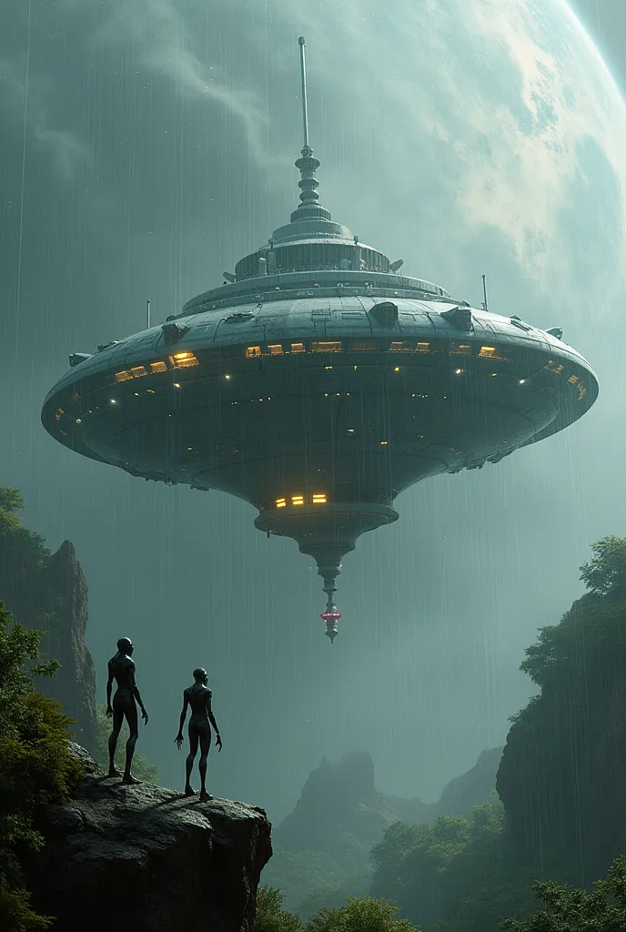 aliens space station alien planet rain