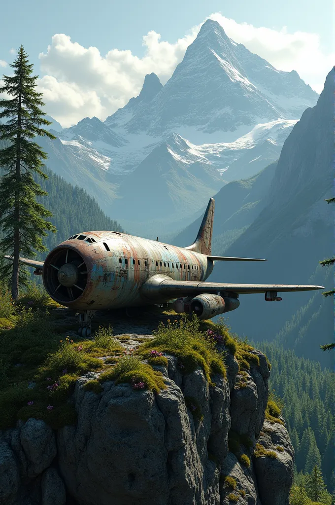 you can spawn an abandoned plane on the top of a mountain in a forest