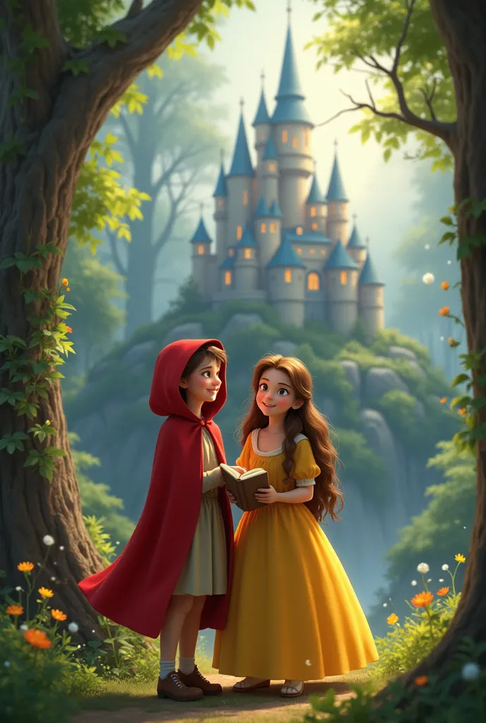 thus, little red riding hood not only had a new friend in belle, but also a new home in the magical castle.juntas, they continue...