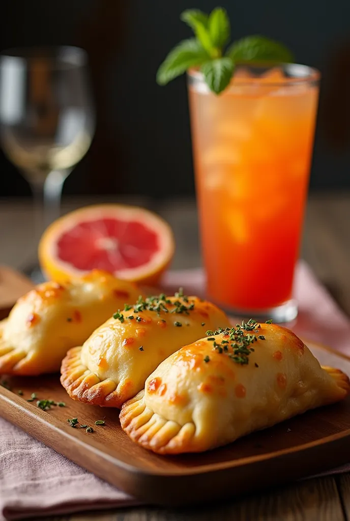 chilean cheese empanadas from venezuela with juice