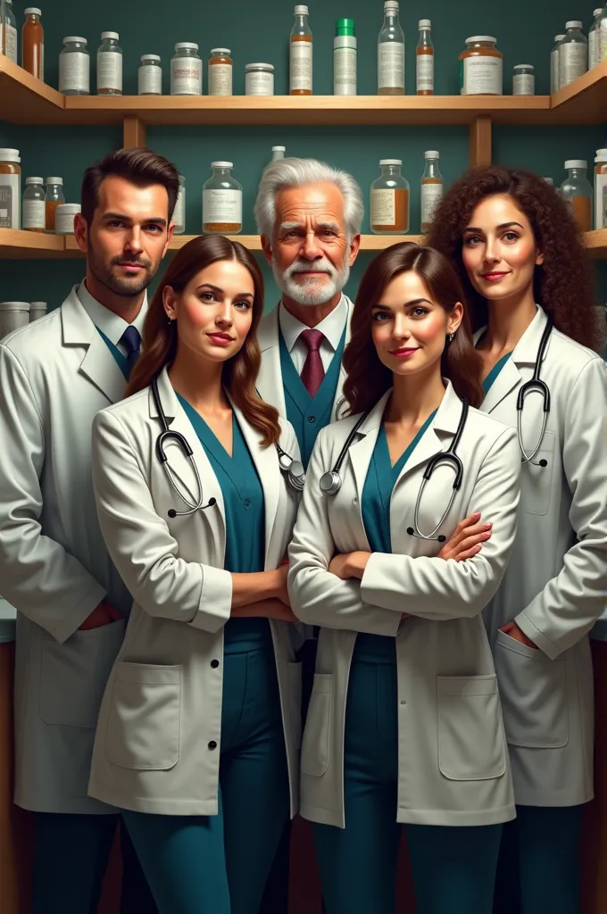 a group of five members two men and three women inspired by the name of the moreno pharmacy