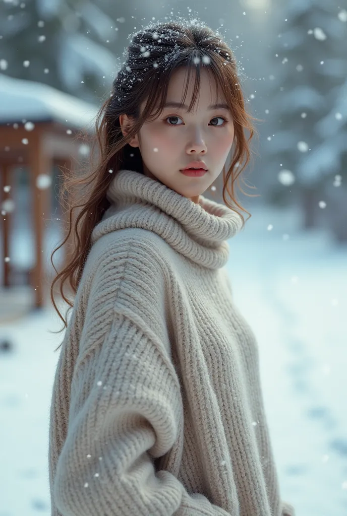 (highest quality: 1.5), (realistic: 1.5), (1 person: 1.5), very detailed, high resolution, 8k wallpaper, winter scene、snow run、s...