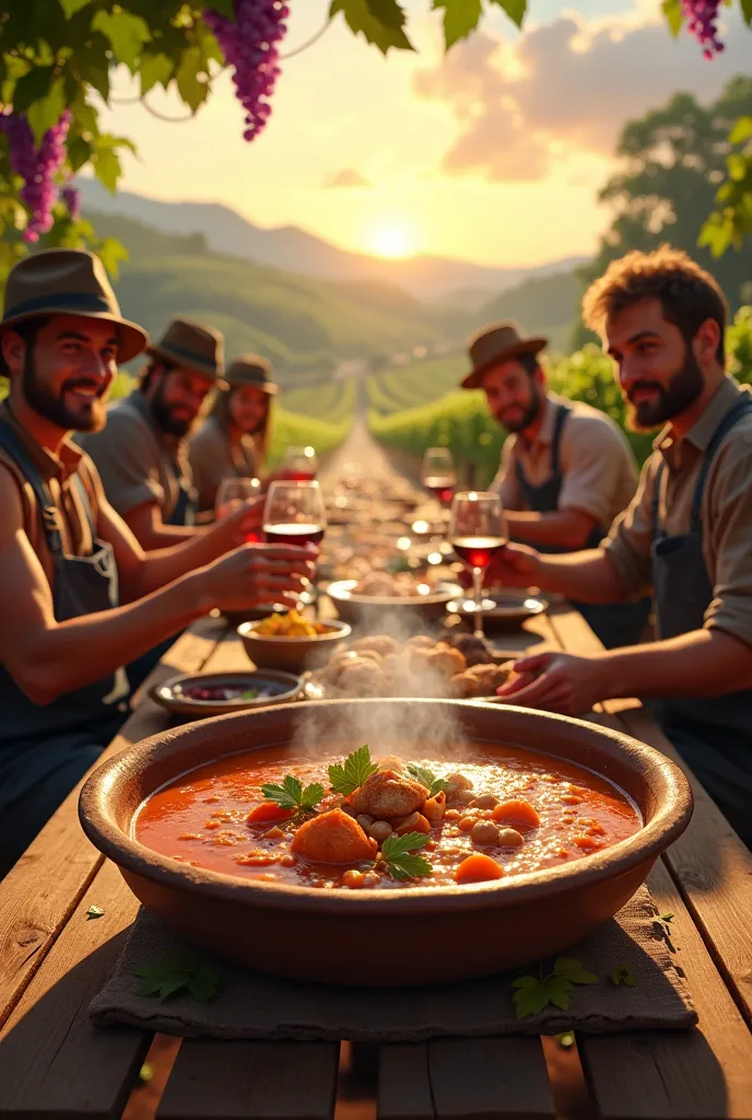 take a photo of tripe soup for the grape harvest