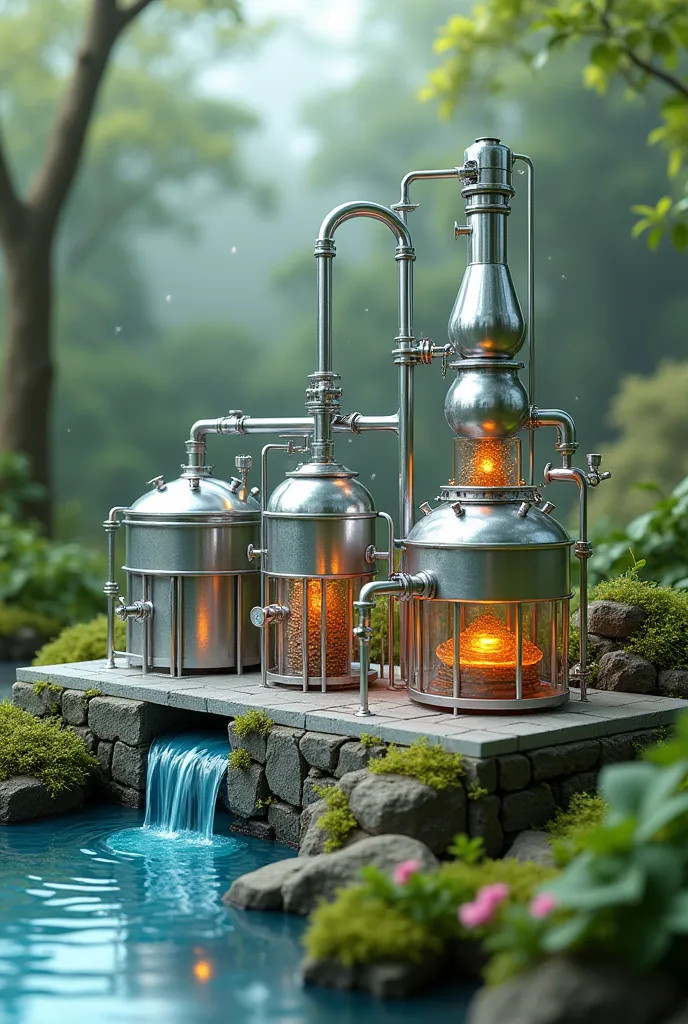 design a model of a simple hydrodistillation and hydrodiffusion plant