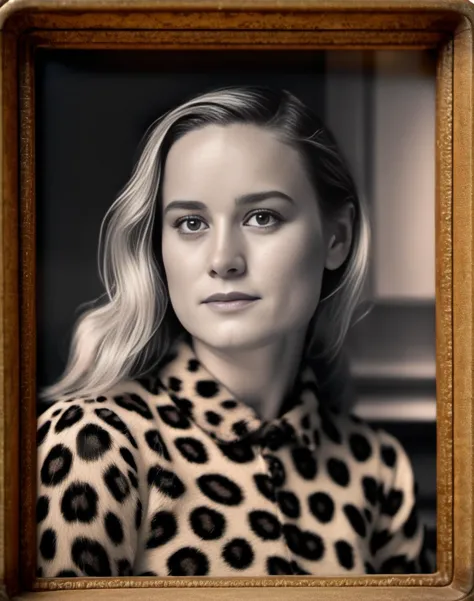 a close up of a woman in a leopard print shirt